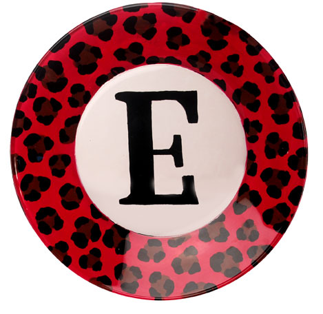 Leopard Monogram Painted Plate