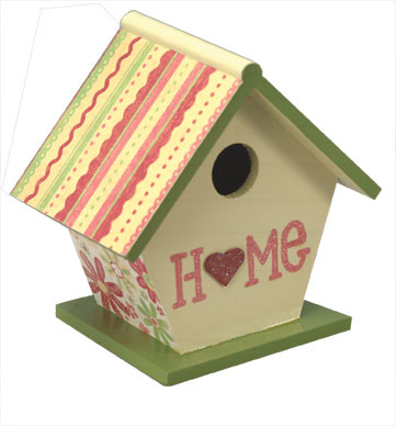 Floral Birdhouse : This pretty birdhouse features floral image 