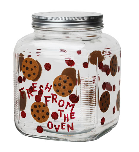 Enameled Glass Cookie Jar