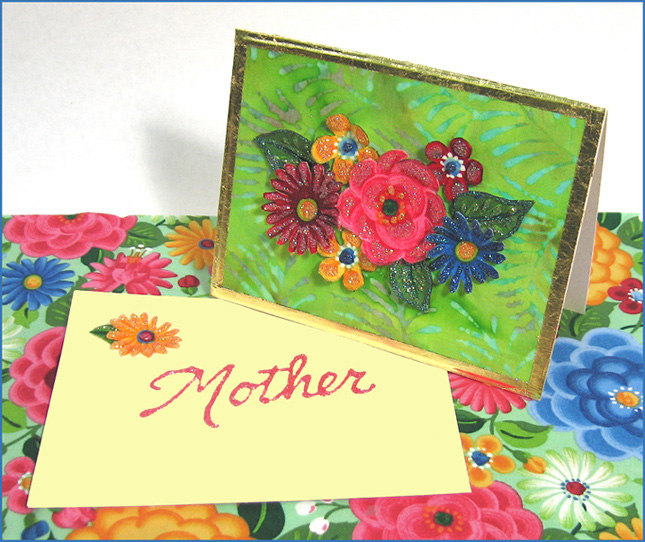 Fabric Flower invitations for mothers day