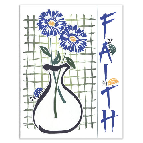 Blue Flowers Faith Card