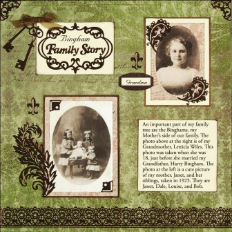 Family Story Scrapbook Layout