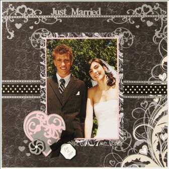 Just Married Scrapbook Layout
