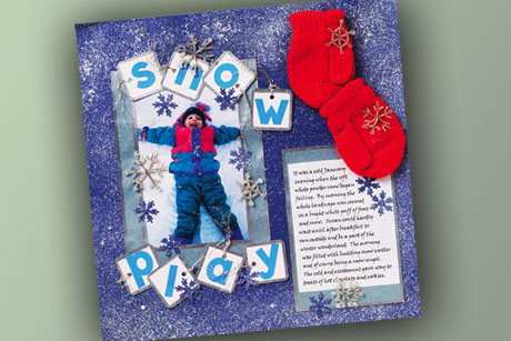Snow PLay Time Scrapbook Layout
