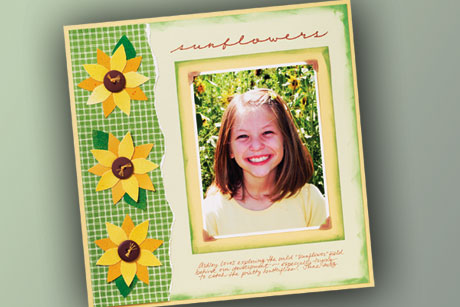 Summer SUnflowers Scrapbook Page