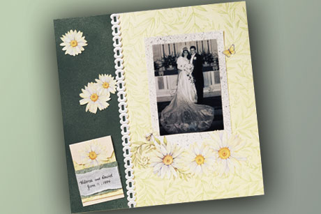 Romantic Wedding Scrapbook Layout Materials