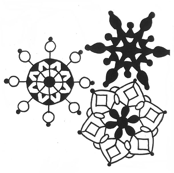 simple snowflake patterns for kids. Place pattern on work surface.