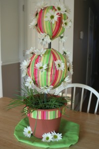 Easter Daisy and Fabric Topiary