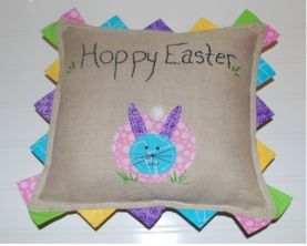 Easter Bunny Applique Pillow