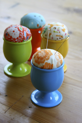 Group of Eggcup Pincushions