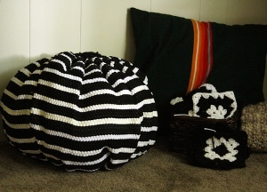 Recycled Rug Pouf