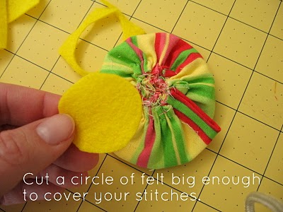 Ruffled Fabric Flower Pin step 14