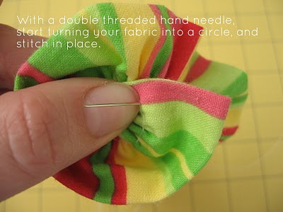 Ruffled Fabric Flower Pin step 5