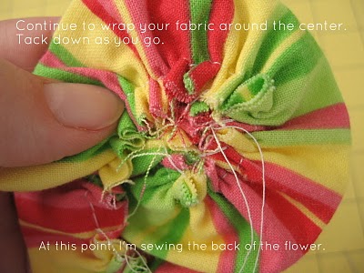 Ruffled Fabric Flower Pin step 7