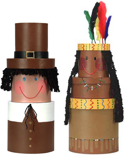 Thanksgiving Indian and Pilgrim Table Toppers