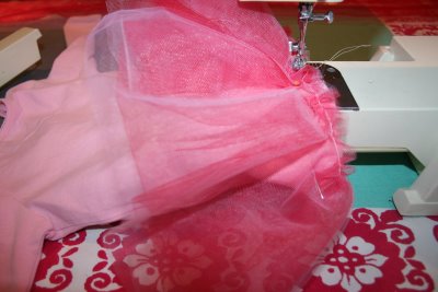 Stitching Tulle to Shirt