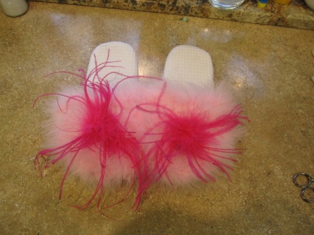 Finished Feather Slippers