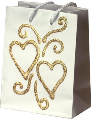 textured heart wedding gift bag