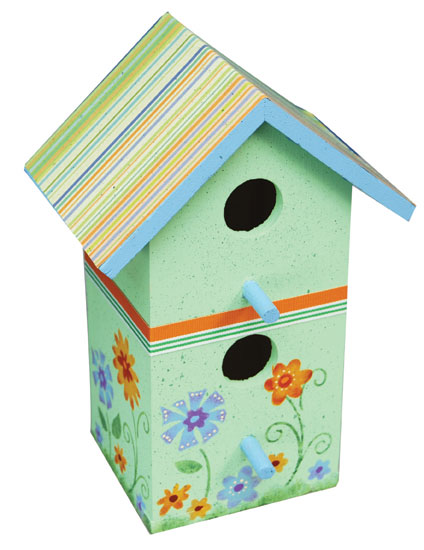 Floral Painted Bird House
