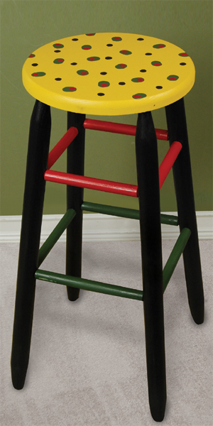 Olive Painted Bar Stool