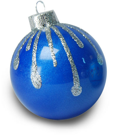 Silver Kissed Blue Christmas Ornament