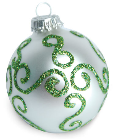 Green Sparkle Swirl Ornament