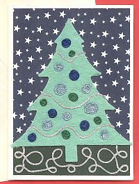 Starry Night Felt Christmas Card
