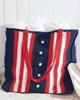 Crochet Stars and Stripes Bag