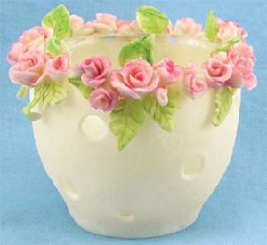 porcelain bouquet of roses votive holder