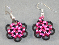 Pink Metal Flower Earrings Finished