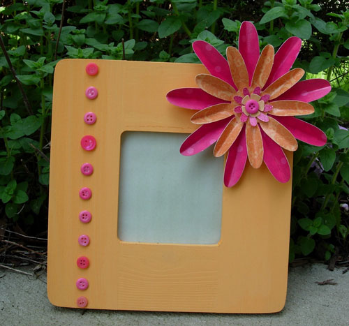 Flower and Button Frame