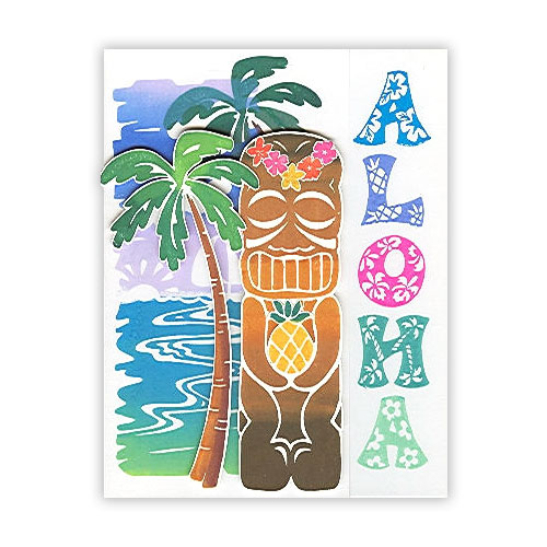 Aloha Hawaiian Stamped Card