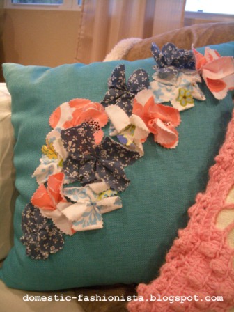 Fabric Flower Pillow