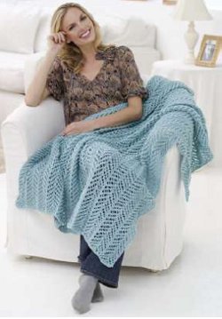 Arrowhead Lace Knit Throw