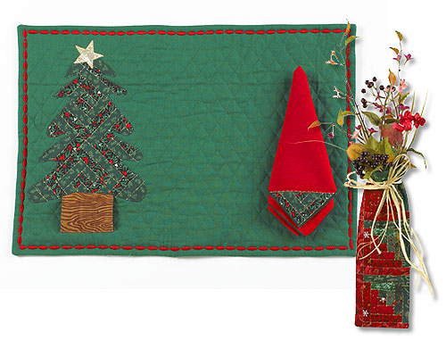 Applique Christmas Placemat and Napkin