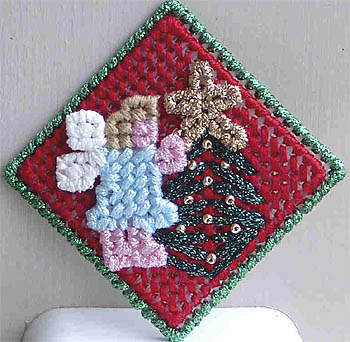 Angels is a colorful and contemporary needlepoint Christmas