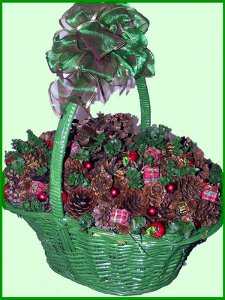Christmas Pine Cone Basket