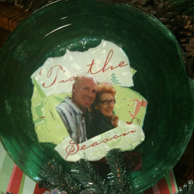 Decoupage Holiday Plate