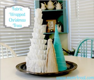 Fabric Wrapped Christmas Trees