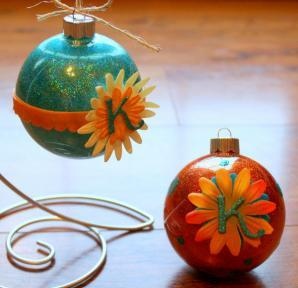 Flower Monogram Ornaments