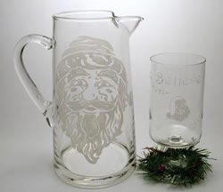 Glass Santa Pitcher