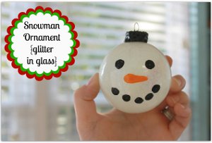 Glittered Snowman Ornament