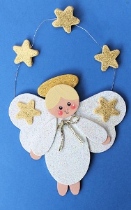 Gold Stars Angel Ornament