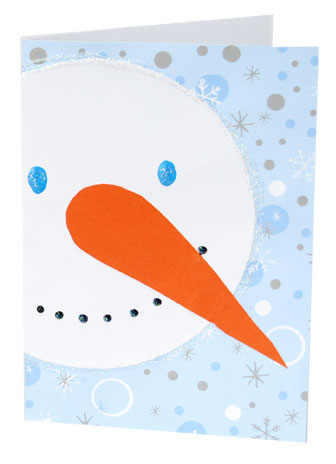 Snowman with Carrot Nose Christmas Card