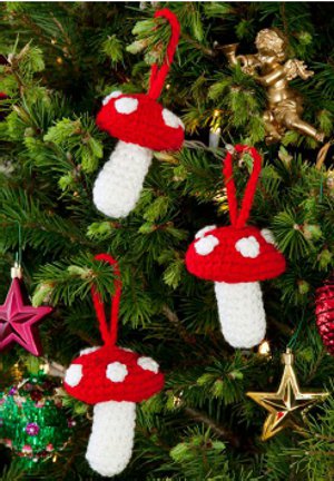 Polka Dot Mushroom Ornaments