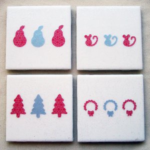 Tile Snowman Coasters