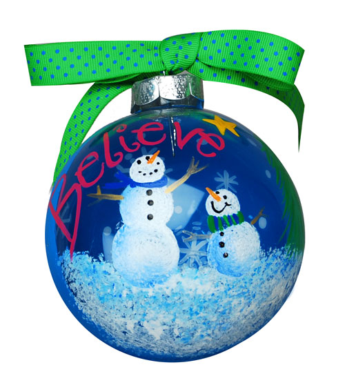Believe Snowman Christmas Ornament