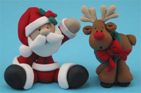 Santa and Reindeer Ornaments