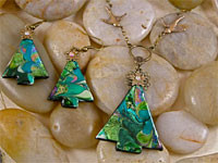 Christmas Tree Pendant and Earrings