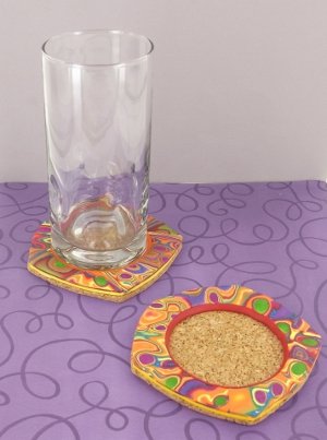 faux tie dye coasters